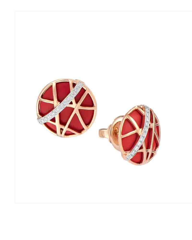 Coral Disc Earrings