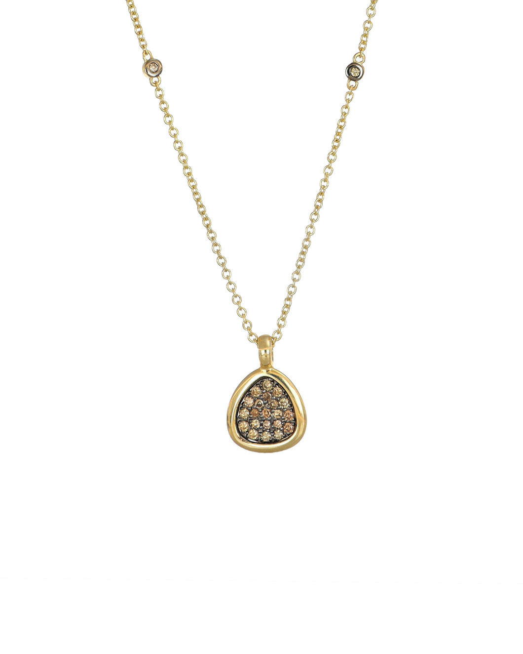 Drop Pendant with brown diamonds