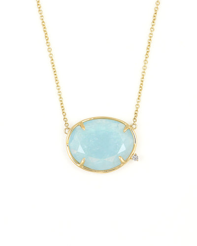 Aqua and diamond Necklace