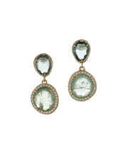 Load image into Gallery viewer, Tourmaline and Diamond Earrings