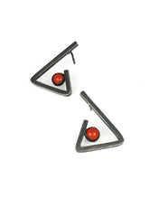 Load image into Gallery viewer, Red Jasper Triangle Earrings