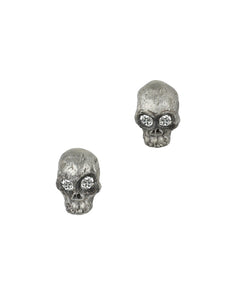 Skull and Diamonds Stud Earrings