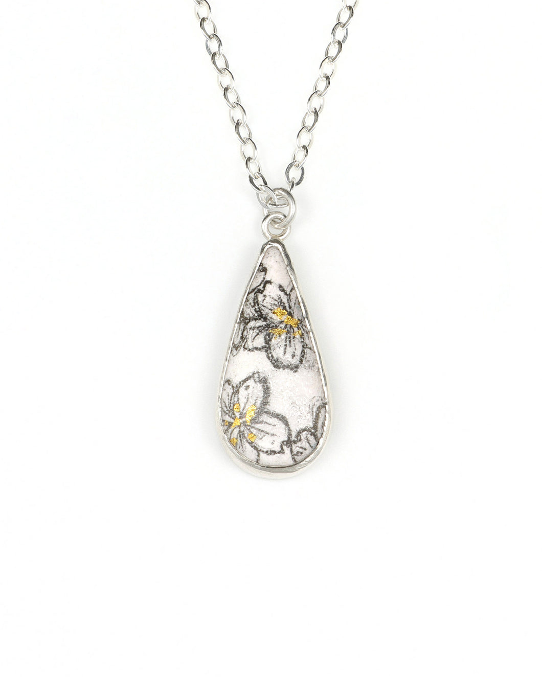 Cherry Blossom Teardrop Charm