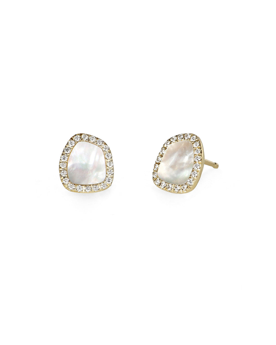 Mother of Pearl & Diamond Halo Studs