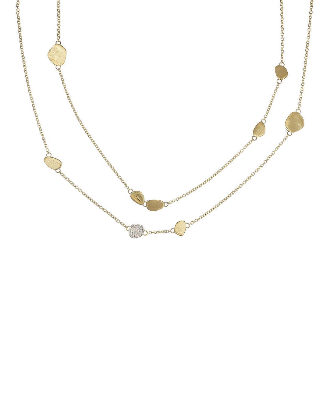 Pave Pebble Opera Necklace