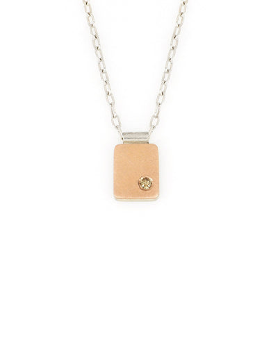 Elongate Rose Gold and Silver Cell Pendant