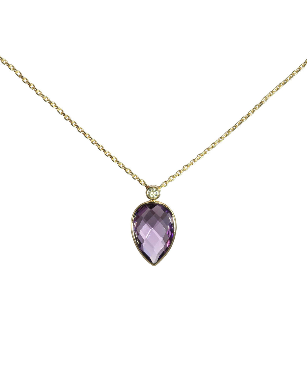 Pear Amethyst Necklace