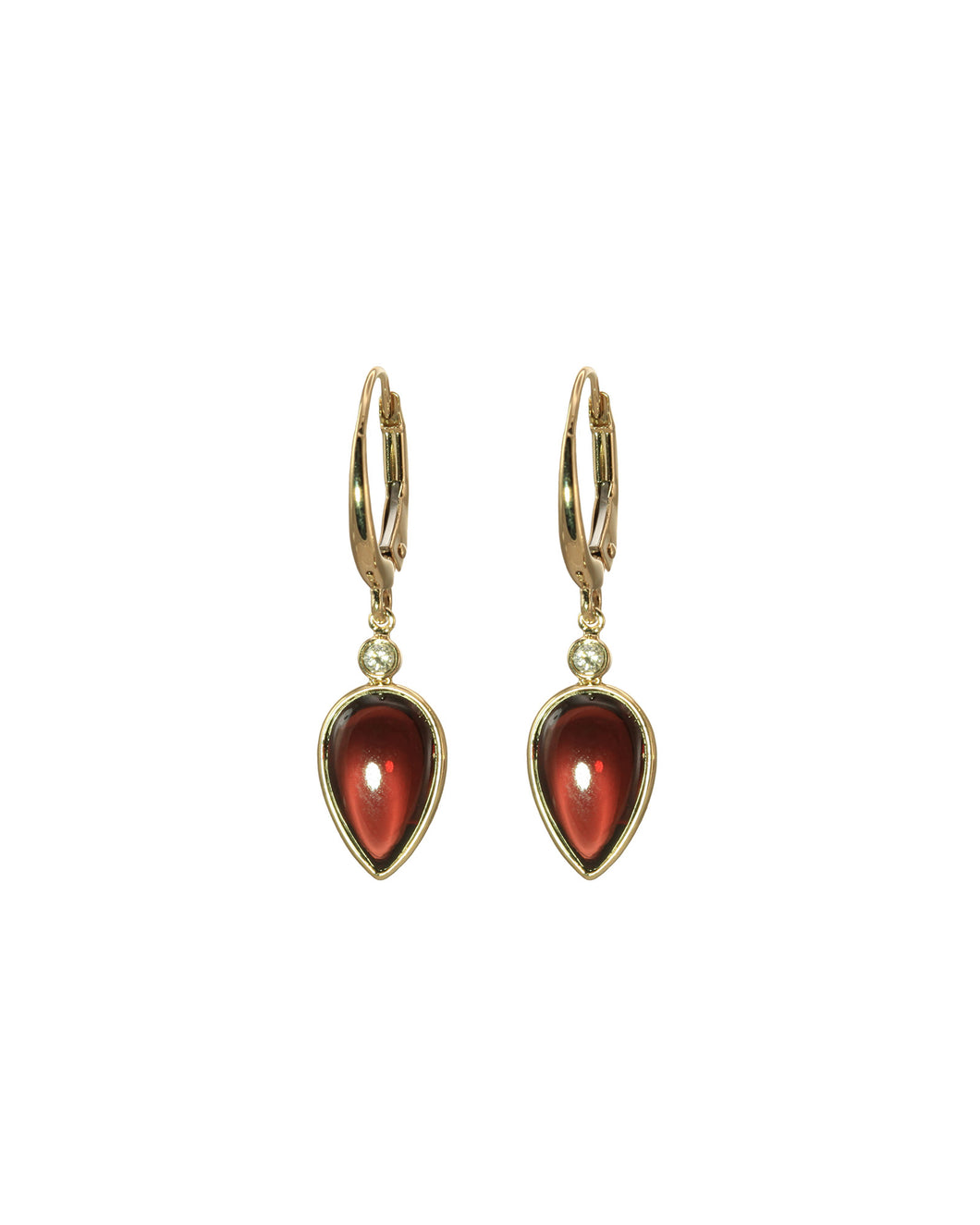 Pear Garnet Earrings