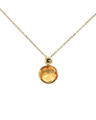 Faceted Round Citrine Necklace