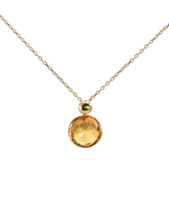 Faceted Round Citrine Necklace