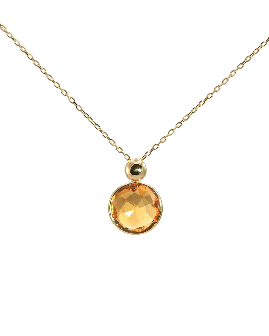 Faceted Round Citrine Necklace