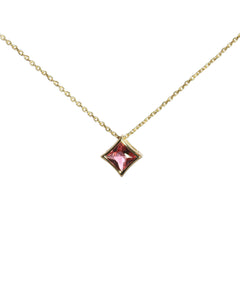 Princess Cut Pink Tourmaline Pendant