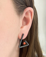 Load image into Gallery viewer, Red Jasper Triangle Earrings