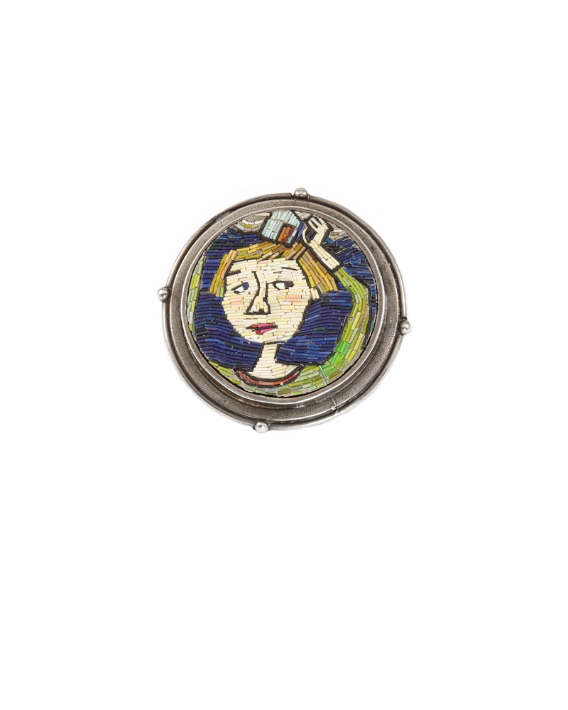 Girl with House on Head Brooch