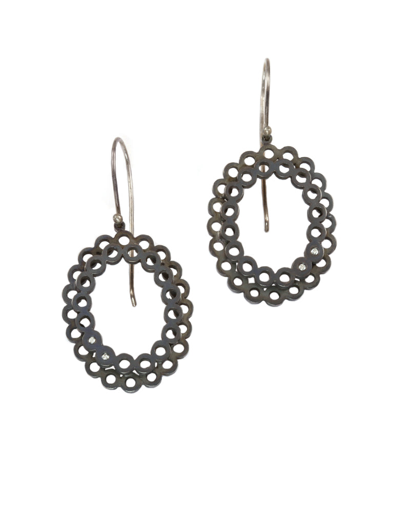 Double Lace Oval Diamond Earrings – Facèré Jewelry Art