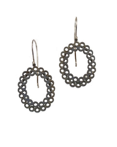 Double Lace Oval Diamond Earrings