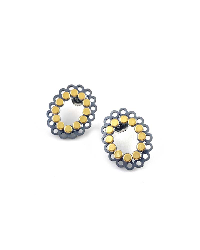 Stacked Gold Dot Earrings