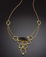 Load image into Gallery viewer, Black Tourmaline Gold Pathway Necklace
