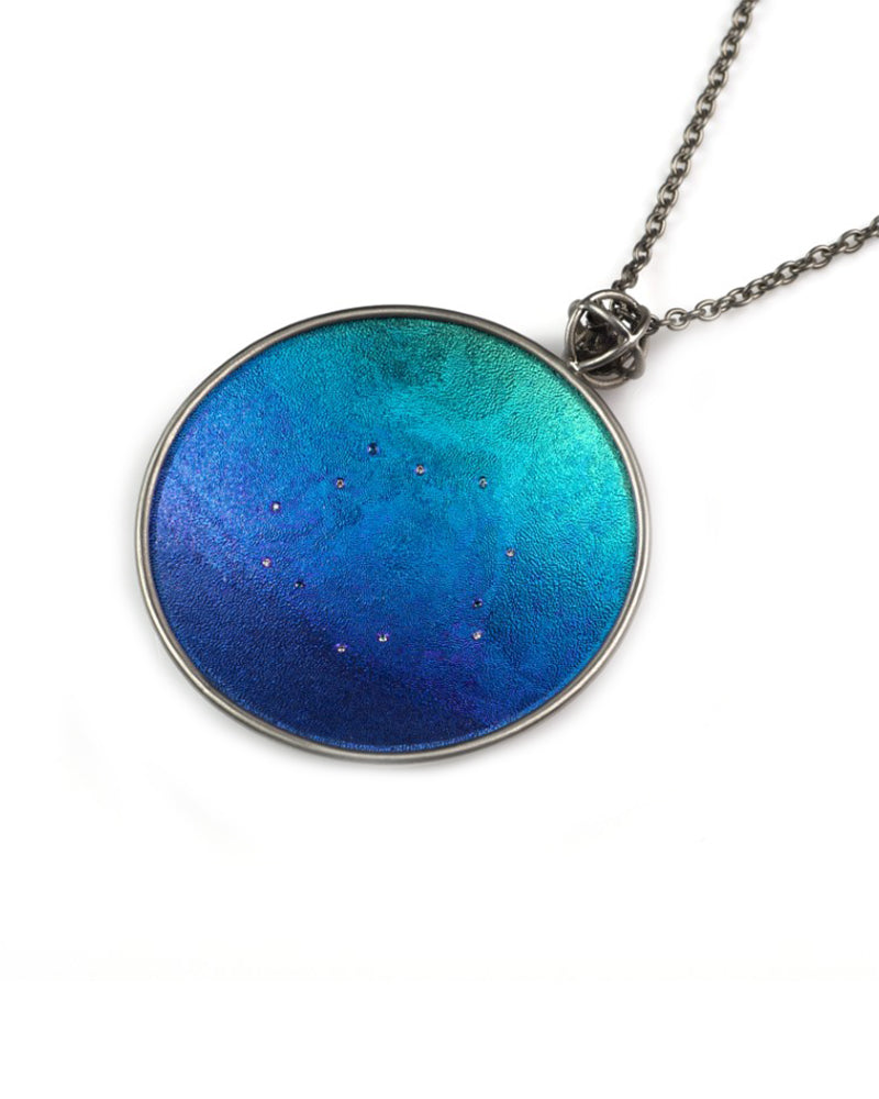 Large Eclipsim Blue Titanium  Necklace