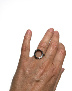 Oxidized Circle Ring