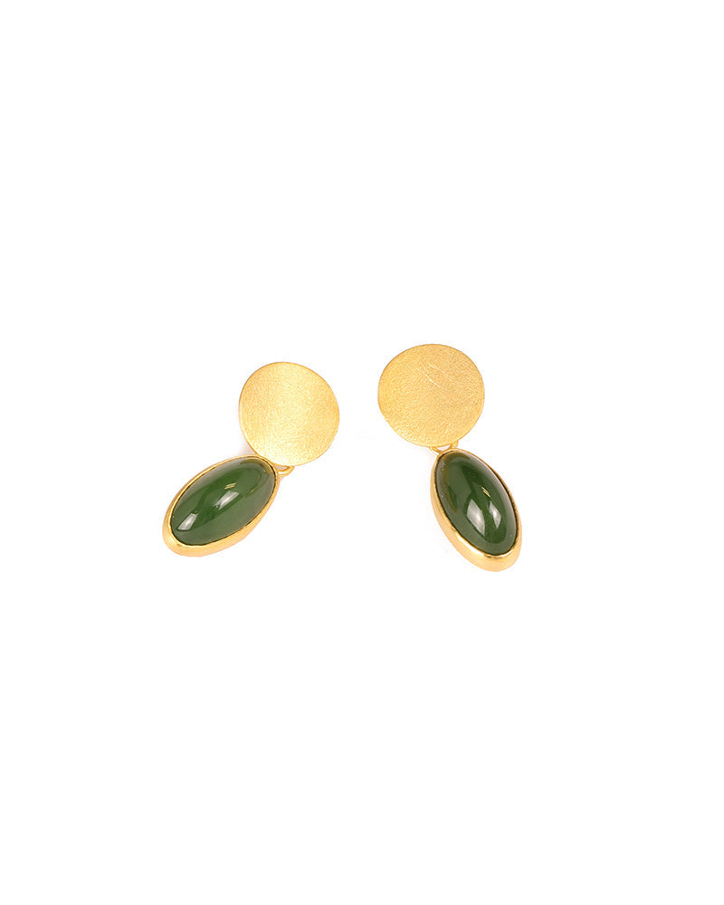 Round and Oval Agate Earrings