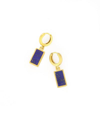 Rectangle Lapis Earrings