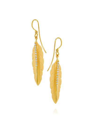 Gold Feather earrings