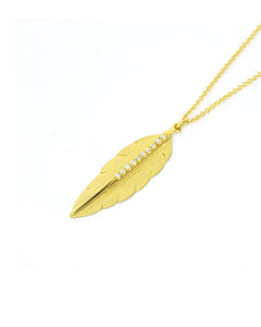 Gold Feather Pendant