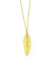 Load image into Gallery viewer, Gold Feather Pendant