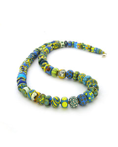 Blue/Yellow Beads Necklace