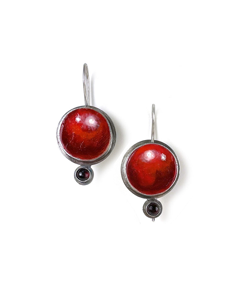 Red Spheres Earrings