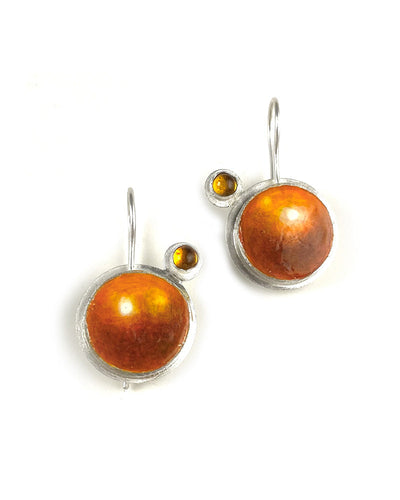 Orange Spheres Earrings