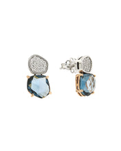 Load image into Gallery viewer, London Blue and Pave Earrings
