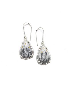 Small Teardrop Cattails Earrings