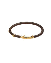 Load image into Gallery viewer, Gold and Leather Bracelet