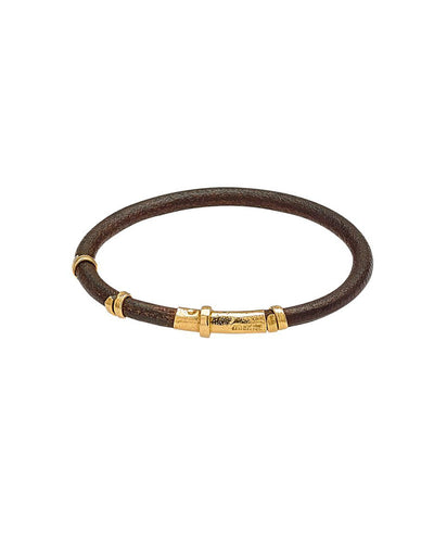 Gold and Leather Bracelet