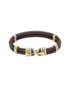 Two strand leather bracelet