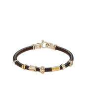 Load image into Gallery viewer, Gold and Silver leather bracelet