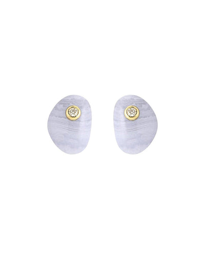 Chalcedony Pebble Earrings