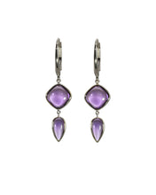 Load image into Gallery viewer, Cushion and Pear Amethyst Earrings