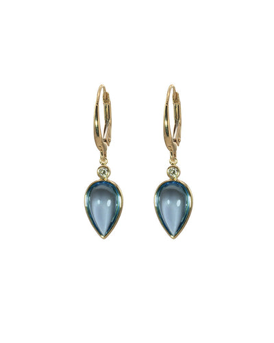 Pear London Blue Topaz Earrings