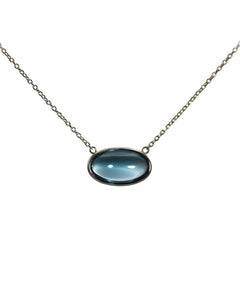 Cushion and Pear Blue Topaz Necklace