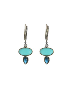 Turquoise and Topaz Earrings