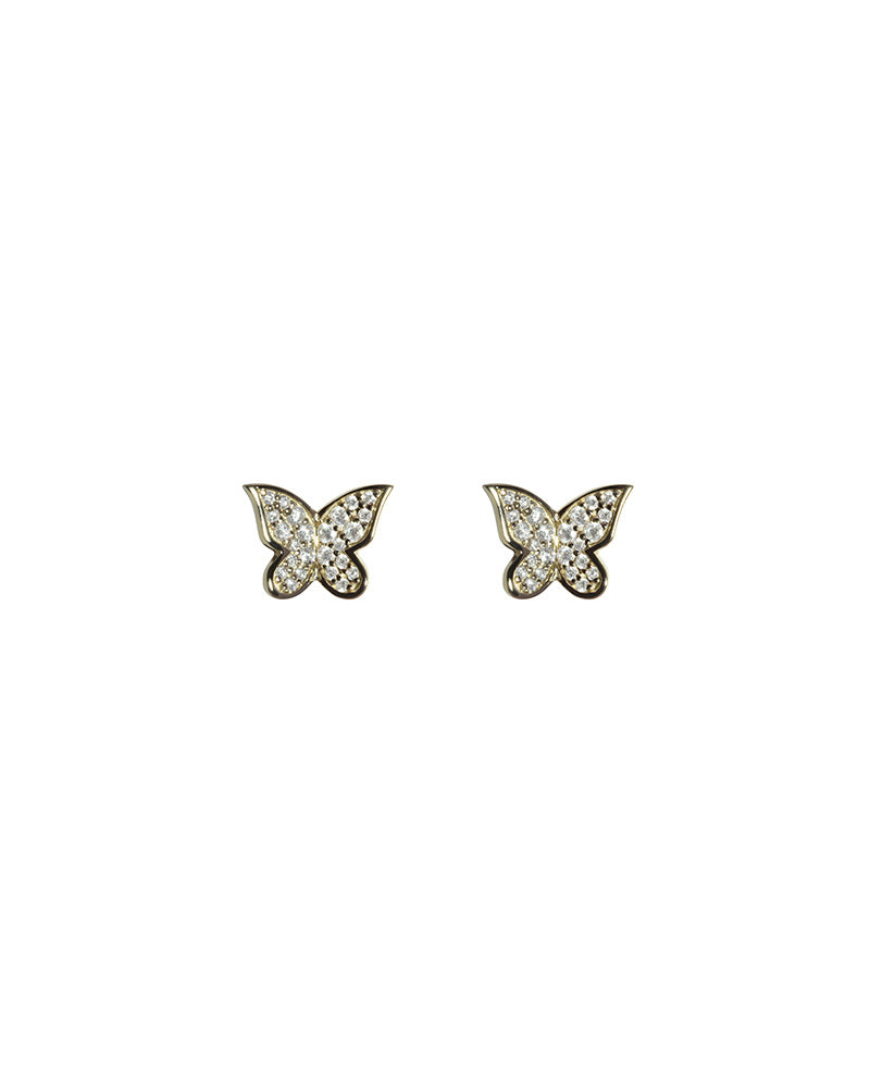 Yellow Pave Butterfly Earrings