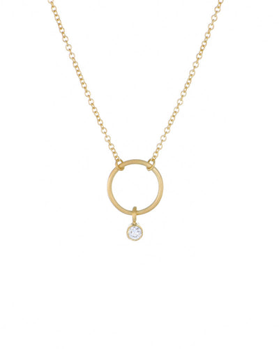Circle and diamond necklace