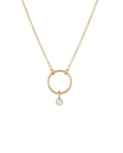 Circle and diamond necklace