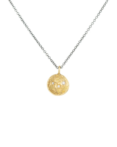 Petite Double Gold Moon Surface Pendant