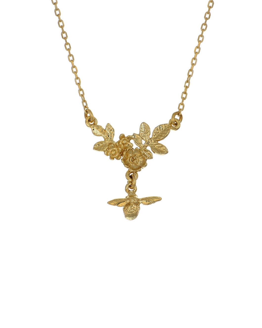 Floral Cluster Necklace with Bee Drop